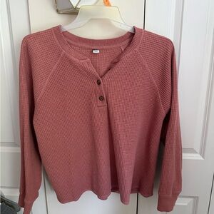 waffle knit Henley tees